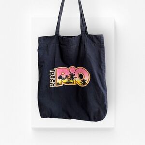 Vintage Y2K Old Navy Tote Bag Navy Blue Rio Screen Print